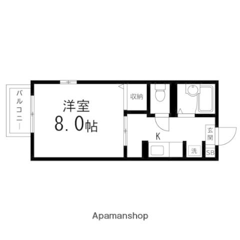 マーヴェラス・Y(1K/2階)の間取り写真