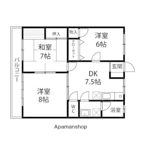 HOUSE2001(3DK/1階)の間取り写真