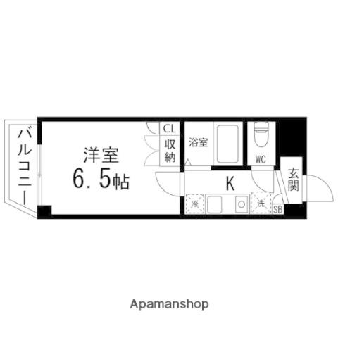 バースランド小松島(1K/4階)の間取り写真