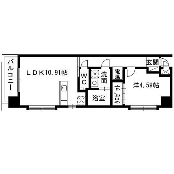 コンフォート北仙台ヒルズ(1LDK/4階)の間取り写真