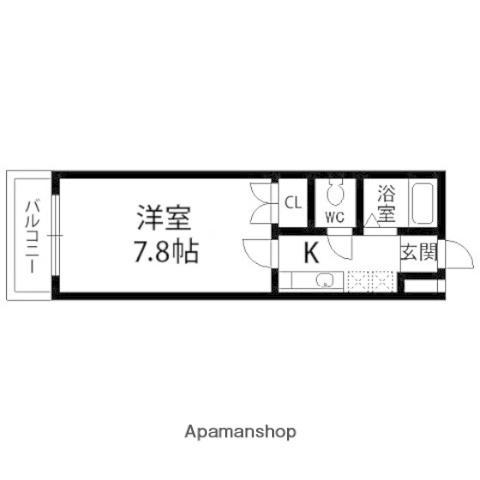 エルス泉(1K/4階)の間取り写真