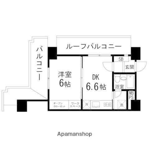 ダイアパレスステーションプラザ五橋(1DK/6階)の間取り写真