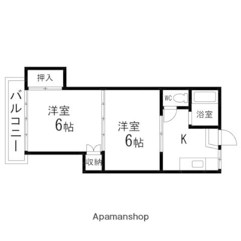 レジデンス白樺(2K/2階)の間取り写真