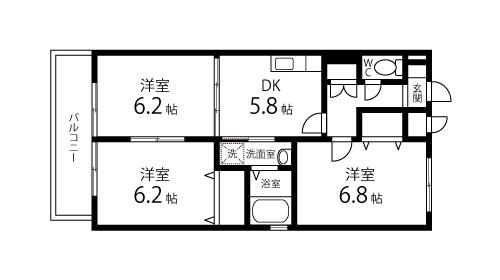 フィリオ泉中央(3DK/5階)の間取り写真