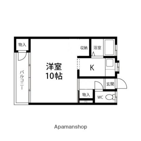 Mヒルズ小田原弐番館(1K/1階)の間取り写真