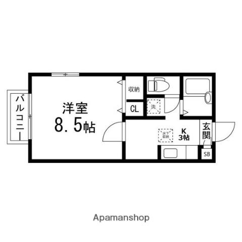 サンコーポIZUMI A(1K/1階)の間取り写真