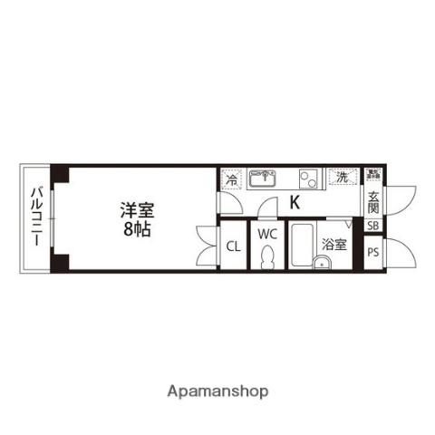 K.C.ヒルズ(1K/2階)の間取り写真