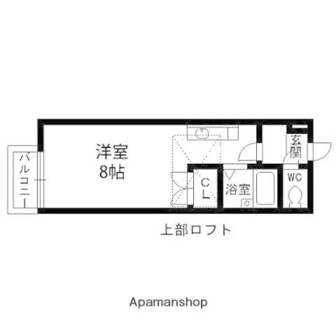 ヴィラSSⅡ(ワンルーム/2階)の間取り写真