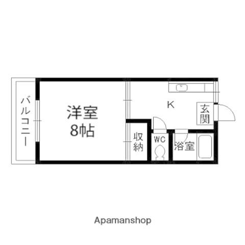 ファウンテン幸74D(1K/2階)の間取り写真