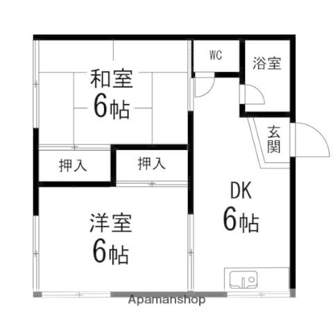サンブコーポ(2DK/1階)の間取り写真