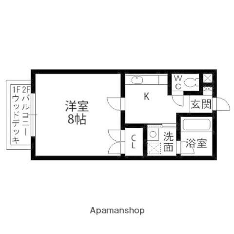 セジュール鹿島(1K/2階)の間取り写真