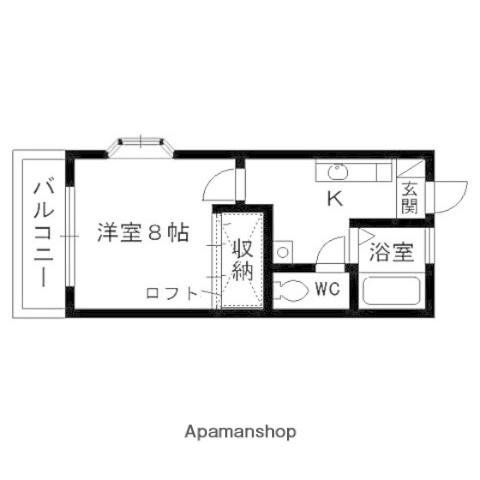 コンフォートいずみ(1K/2階)の間取り写真