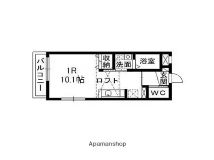 コンフォート永和台Ⅲ(ワンルーム/2階)の間取り写真