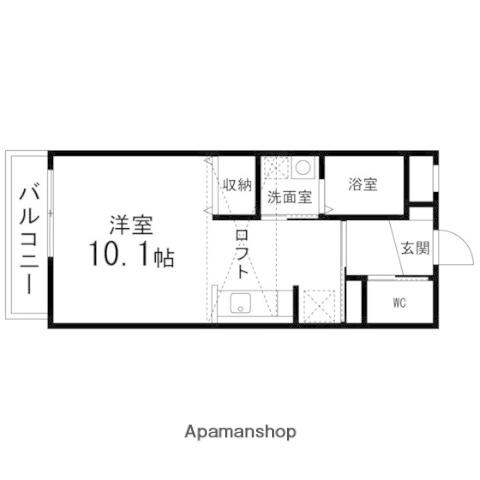 コンフォート永和台Ⅲ(ワンルーム/2階)の間取り写真