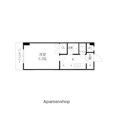 フリード泉中央(1K/4階)の間取り写真