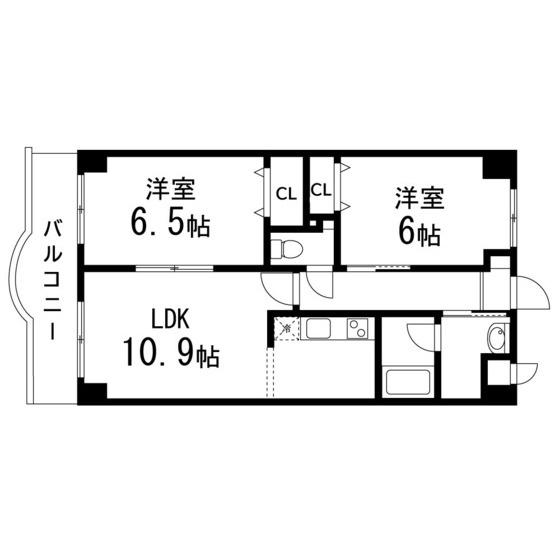 レインボーパレス泉(2LDK/3階)の間取り写真