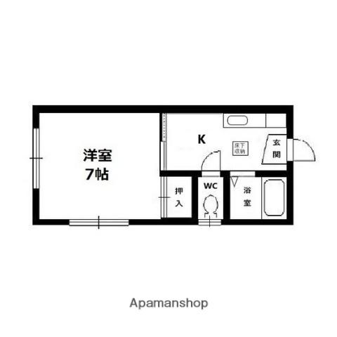 泉ヶ丘コーポ(1K/1階)の間取り写真