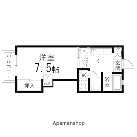 パレスTG(1K/2階)の間取り写真