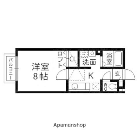 ニューパセオ将監(1K/2階)の間取り写真