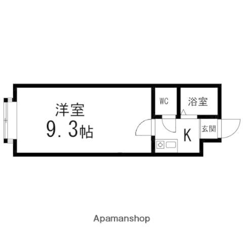 ベルシティイズミ(1K/4階)の間取り写真