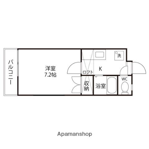 メイプルリーフ(1K/1階)の間取り写真