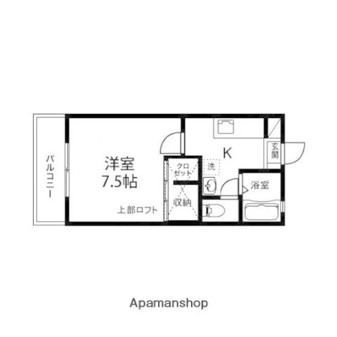 ティエラU(1K/1階)の間取り写真