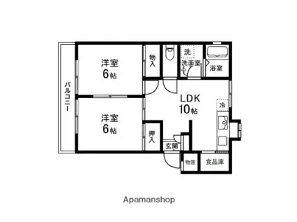 フレッシュ・イン・イズミ(2LDK/1階)の間取り写真
