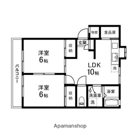 フレッシュ・イン・イズミ(2LDK/1階)の間取り写真
