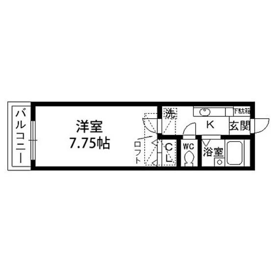 メゾンマロニエ(1K/2階)の間取り写真
