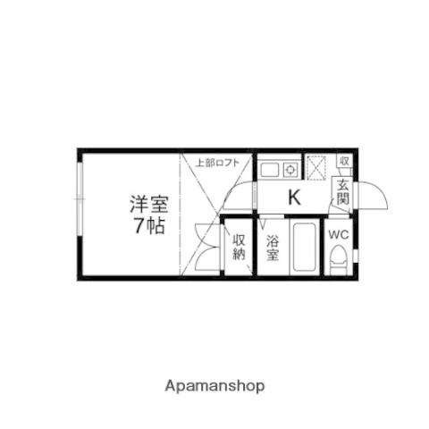 レヴァンテ向陽台(1K/1階)の間取り写真