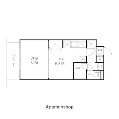 エクセルメトロⅡ(1DK/2階)の間取り写真