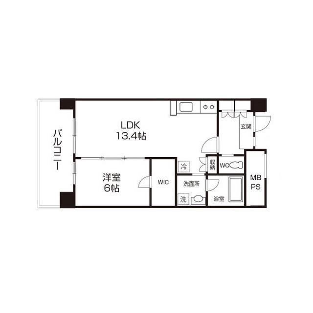 シュロスミーナ晩翠通(1LDK/14階)の間取り写真