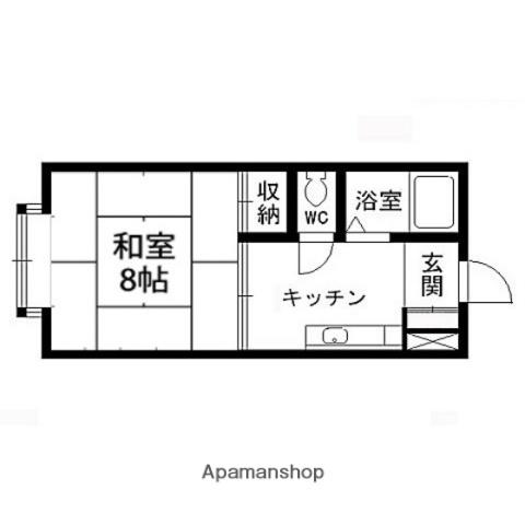 ハイネス泉(1K/2階)の間取り写真