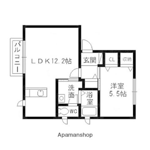 グランヒル将監(1LDK/1階)の間取り写真