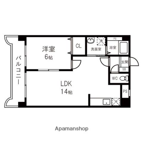アルトハイム不忘(1LDK/2階)の間取り写真