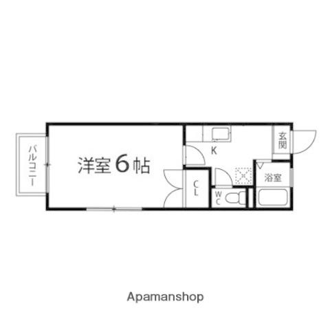 エクセレント山の寺(1K/1階)の間取り写真