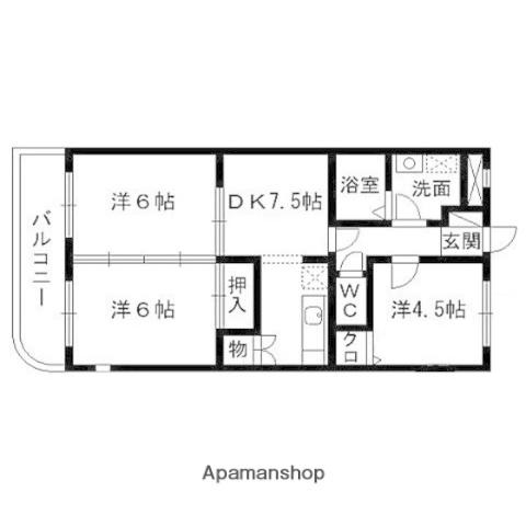 ジュールガーデン(3DK/1階)の間取り写真