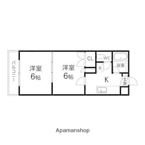 ネオパレス台原(2K/3階)の間取り写真