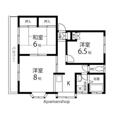 ディアコートⅡ(3K/2階)の間取り写真