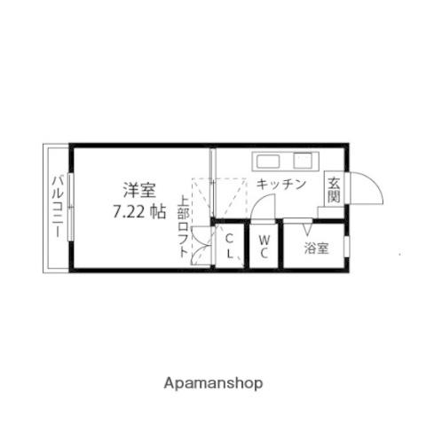 シャトルK(1K/2階)の間取り写真