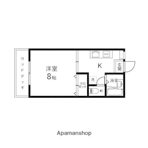 マーブルコート(1K/1階)の間取り写真