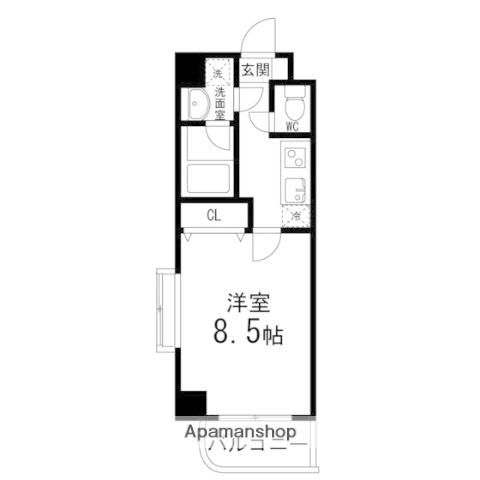 しゃとれ市名坂(1K/2階)の間取り写真