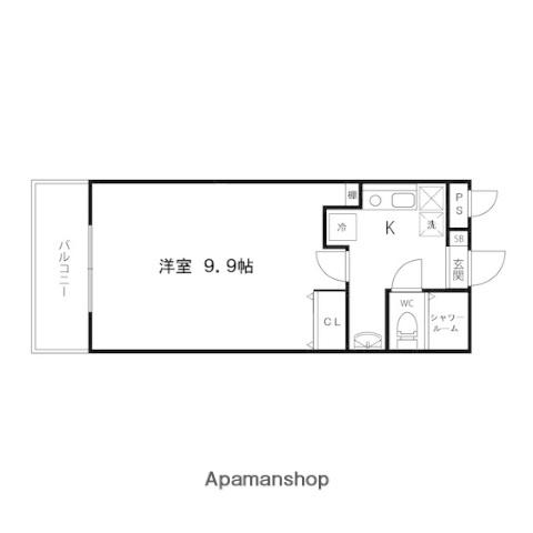 ベルシティエクセル泉(1K/3階)の間取り写真