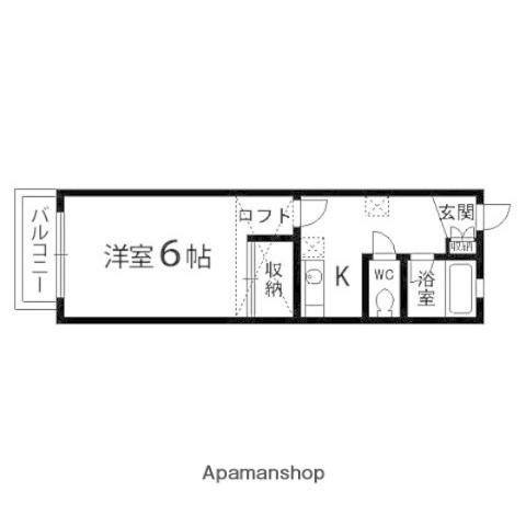 リーセントHOSAKA(1K/2階)の間取り写真