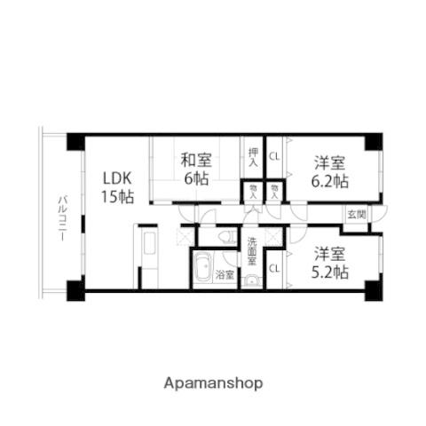 セレクト泉中央(3LDK/2階)の間取り写真