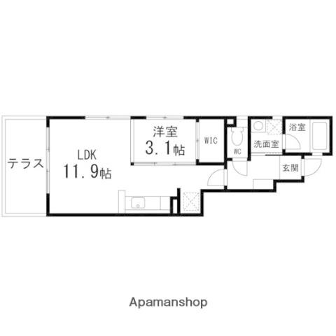 ブロッサム・アベニュー(1LDK/1階)の間取り写真