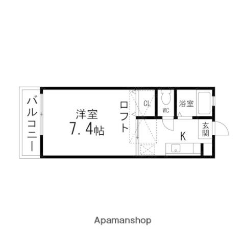カーサーM&MⅡ(1K/2階)の間取り写真