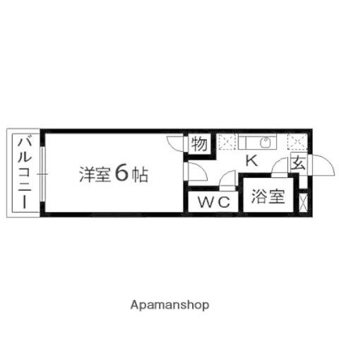 アクティブパレス百合ヶ丘D1(1K/1階)の間取り写真