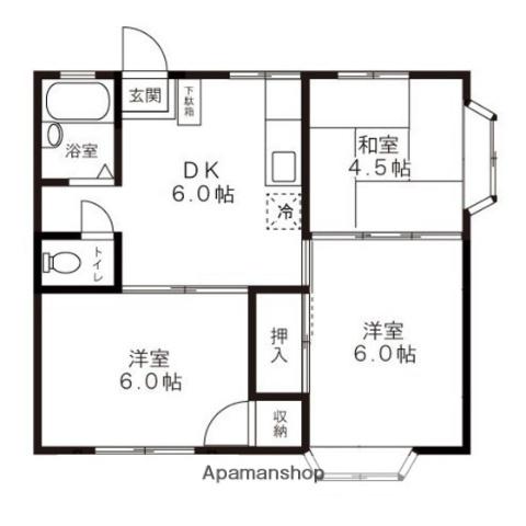 リバーサイドハイツ(3DK/1階)の間取り写真