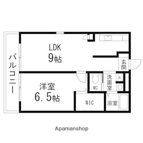 パーティアム白水沢(1LDK/1階)の間取り写真